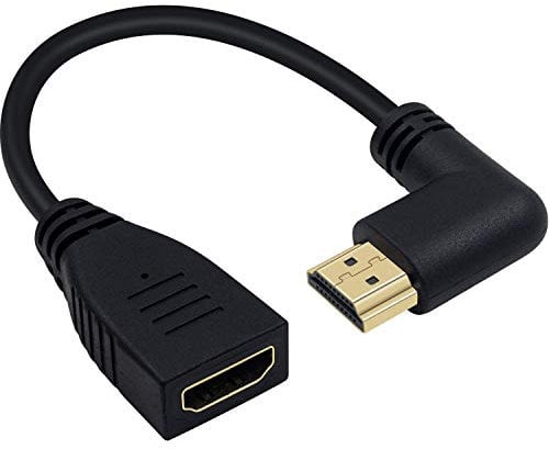 Poyiccot 8K HDMI Extension Cable, Short 90 Degree Right Angle Male to Female HDMI 2.1 Cable Adapter 48Gbps with 8K@60Hz Video & 3D HDR for TV/Xbox /PS4 /PS5 (Right M/F), 0.5feet