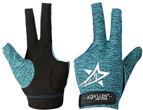 KONLLEN Billardhandschuhe Linke Hand/Rechte Hand L/XL Pool Handschuhe Professionelle rutschfeste verstellbare atmungsaktive Billard Match Handschuhe Snooker Nine Ball 3 Kissen Carom Pool Zubehör