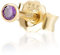 NKlaus Einzel 2,0mm 333 Gelb Gold 8 Karat Ohrstecker Kristall Zirkonia Amethyst Butterfly Verschluss Damen Mädchen 3329