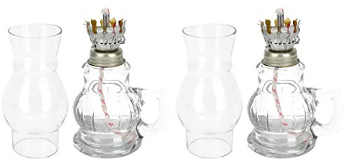 YARNOW 2 Stücke Vintage Öllampe Laternen Glas Kerosinlampen Retro Öllampen Klassische Öllaternen für Indoor Outdoor Benutzung