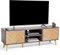 VonHaus Herringbone TV Unit – Grey & Wood Effect TV Cabinet For TV's up to 65 - Scandi Nordic Style Entertainment Unit w/Storage Cupboards, Shelving & Tapered Legs - 20kg Weight Capacity Living Room