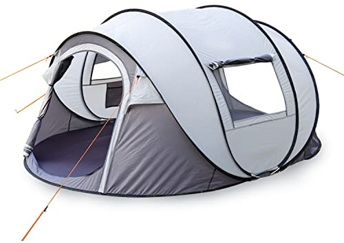 Modern Outdoor Living 4 Man Lightweight, Waterproof FAST 30 Seconds PITCH Pop-up Dome Tent, Ideal for Festivals, Camping, Beach, Garden, Hiking, Blue