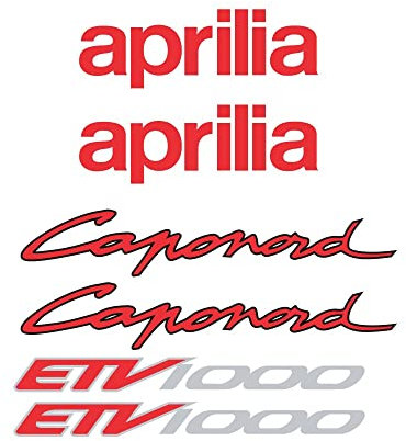 Aufkleber-Set kompatibel mit Moto Trail Aprilia Caponord ETV 1000 2004, Schwarz
