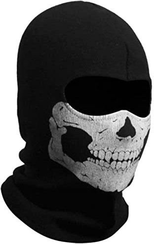 Unisex Ghost Print Balaclava Mask Ghosts Schädel Vollgesichtsmaske Windschutz Ski Maske Motorradmasken für Männer Frauen Frauen