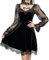 DINGJIUYAN Clothes sew Goth,Goth Woman,Dress Small Velvet,elvet Gothic Dress,Dress Green,Backless Dresses Green,Gothic Dress