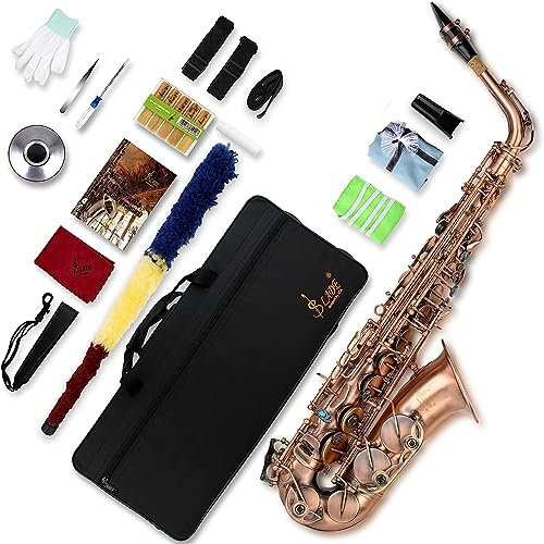 SLADE Saxophon Eb Altsaxophon für Anfänger Schüler Saxophon Erwachsene Saxophon Alt Anfänger Saxophon Altsaxophon Altsaxophon Saxofon Alto Saxophon Rot Antik