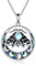 VONALA Motte Halskette 925 Sterling Silber Mondphasen Anhänger Mondstein Motten Kette Gothic Hexen Schmuck Geschenk für Damen Frauen Männer