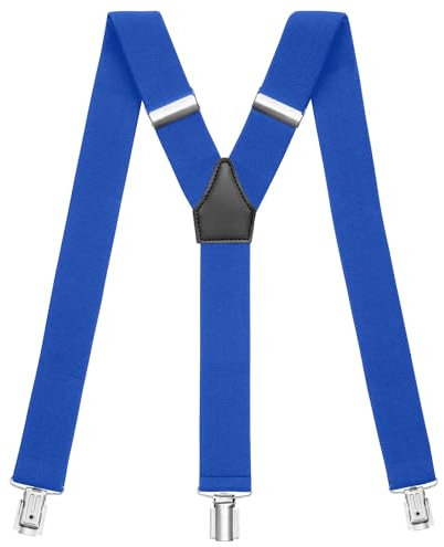 Sencillo Herren Hosenträger mit Starken Clips Y-Form Royalblau