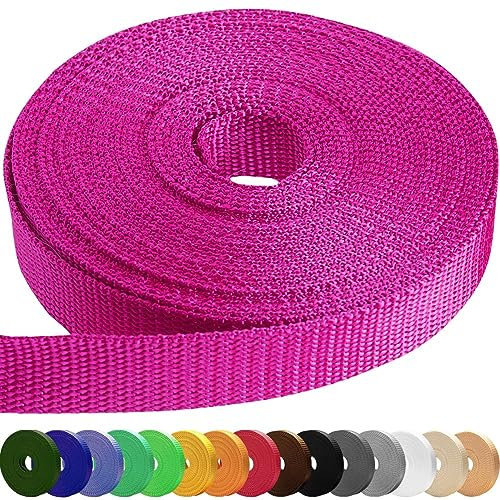 TECEUM 38 mm Gurtband – Heißes Rosa – 9 Meter - Gurtband zum Klettern im Freien drinnen Basteln DIY (1.5” 10y)