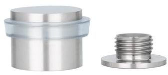 EVI Herrajes | Fermaporta adesivo o con vite | 28 x 21 mm | gomma trasparente | acciaio inossidabile | Include base filettata adesiva + vite + tassello di fissaggio | Mod. I-199-TDUAL