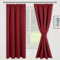 JIUZHEN Vorhang Blickdicht Gardinen mit kräuselband Verdunklungsvorhänge Vorhänge Wohnzimmer Gardinen Schlafzimmer Thermovorhang Rot, H183 x B167 cm,2er Set