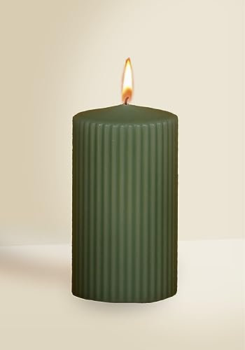 Kopschitz Kerzen Designkerze Retro Stumpenkerze Salbei 130 x Ø 70 mm, 1 Stück