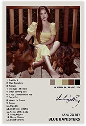 Blue Banisters Lana Del Rey Musikposter Leinwand Poster Schlafzimmer Dekor Sport Landschaft Büro Zimmer Dekor Geschenk ungerahmt 30 x 45 cm