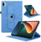 FERLAN Giratoria Compatible Funda para Xiaomi Mi Pad 5/5 Pro 11 2021 Tableta,PU Cuero Flip Funda Protectora 360°Carcasa Giratoria de ángulo Múltiple Stand Función,Azul