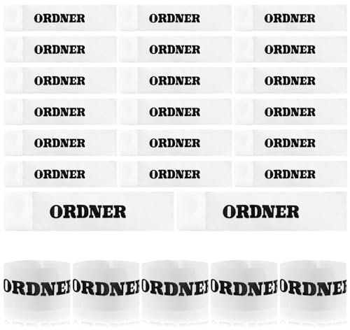 jiawaggag 20 Stück armbinde Ordner armbinde Klett ordnerbinden weiß armbinden Set Binde Armband Spiel und Trainingsausrüstung Zubehör