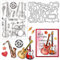 GLOBLELAND Musikinstrument Stempel Und Stanzformen, Silikon Stempelkarten Und Metall Stanzungen Für Die Kartengestaltung Und DIY Prägungen, Scrapbooking