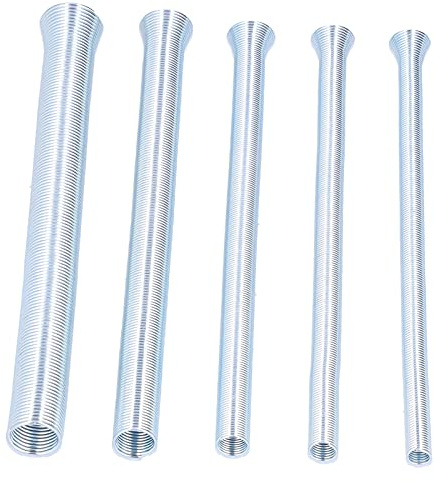 Set Piegatubi a Molla 5 in 1, per Tubi Esterni da 1/4, 5/16, 3/8, 1/2 e 5/8 Pollici