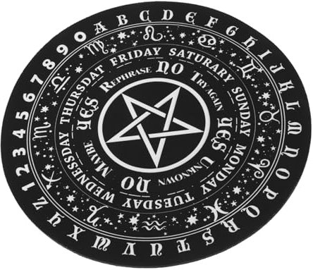 WHAMVOX Pentagram Pendulum Mat Rubber Divination Board Wiccan Witch Divination Dowsing Mat Tarot Board Game Accessory
