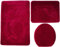 Ilkadim Export 3- teiliges Badvorleger Set Delphin Muster, Bad Teppich 55cm X 85cm ohne Auschnit gerade für Hänge WC (Bordeaux)