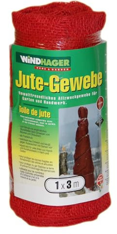 sopomarkt24 Jute Gewebe Winterschutz, Pflanzenschutz, Winterschutz Pflanzen, Naturfaser, Gartenbedarf, Jutestoff Palmen Frostschutz basteln Dekostoff, Widerstandsfähig, 1 x3 m Rot