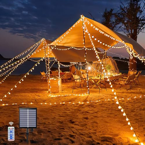 WOWDSGN 30m 300LED Solar Lichterkette für Außen & Innen - Wasserdicht, Garten und Balkon Lichterkette, Einfache Installation, Lange Leuchtdauer - Perfekt für Partybeleuchtung und Pavillon Beleuchtung