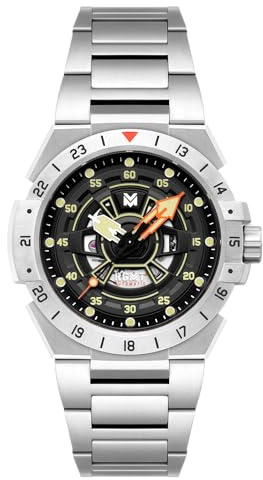 RGMT Himars Herren-Automatikuhr mit massivem Edelstahlarmband, 47 mm, RG-8065, Comsat Black