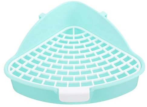 MEISO Toilette per Coniglio, Toilette per Animali Domestici, Vasino Addestrativo per Criceti, Toilette per Animali di Piccola Taglia di Triangolo per Coniglietti, Cincillà, Cavia (Blu)