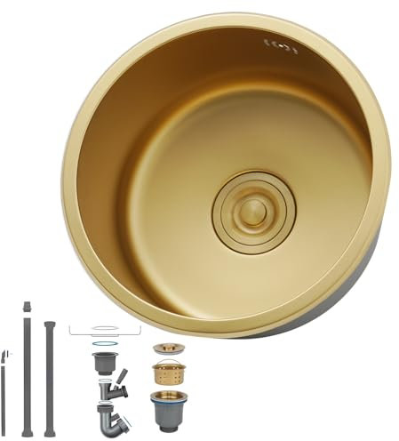 Fregadero De Cocina De Acero Inoxidable, Un Seno Con Grifo, Instalación Bajo Encimera O Sobre Encimera, Con Sifón Y Filtro De Drenaje, Fácil De Limpiar, Resistente Y Apto Para Cocina, Bar O Exterior(G