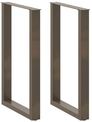 Générique Pieds de Table Basse Forme de U 2pcs Acier Naturel 60x(90-91) cm-4013227