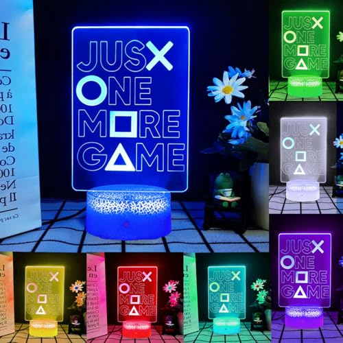 BIRBANN Lampe 3D Gamer Avec fonction tactile - 7 Couleurs, Veilleuse Changement de Couleurs,Veilleuse Icones Pour Enfants Et Hommes, Cadeaux D'Anniversaire Et Pâques