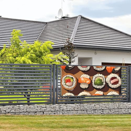 Viele Sushi-Essen-Banner und Schilder, Wandbehang, Banner mit Seil zum Aufhängen, 61 x 129 cm, Party-Banner, Schild, Poster, Party-Hintergründe, Innen- und Außenbereich, Neujahr, Abschlussfeier