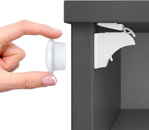 NODI Sécurité Placard Bébé Enfant – (12 Bloque Porte Magnétiques + 3 Clés Puissantes) - Protections Robustes Meubles, Portes & Tiroirs - Sans Perçage - Bloc Tiroir Magnétique, Design Invisible