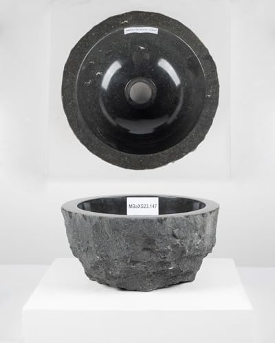 wohnfreuden Marmor Waschbecken 30 cm rund in anthrazit Unikat Auswahl
