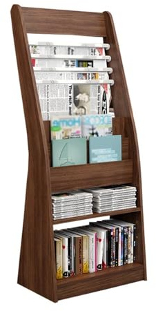 dP3sQ8mXjN Porte-revues sur pied Présentoir à journaux sur pied d'informations livres et brochures magazines(Walnut)