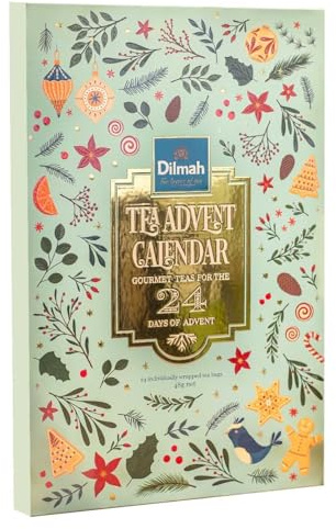 Dilmah Tee Geschenkset, Tee-Adventskalender 2025, 24 Teebeutel, ethisch hergestellt vom Familienunternehmen aus Sri Lanka, das ihn gegrundet hat