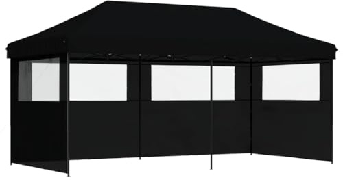 Pop-Up-Partyzelt mit Metallrahmen, Faltbar Pavillon mit Wasserdichtes Dach und 3 Wänden für Party Grillen, Blau 580 x 291 x 315 cm Polyester