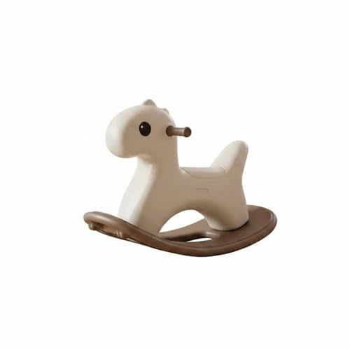 FytStycale Schaukelpferd kippsicher Kleinkind Schaukelpferd abgerundete Kanten stabiles Wipppferd für Kleinkinder, Kinderzimmer, Spielzimmer, Beige Camel, Mit Streifen