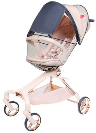 Kinderwagen-Baldachin-Netz-Abdeckung für Babytragen atmungsaktiv, volle Abdeckung, elastische Bordüre, Kinderwagen-Abdeckung