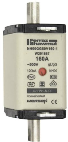 mersen NH-Sicherungseinsatz SG Gr.00 gG 160A/500VKM NH00GG50V160-1