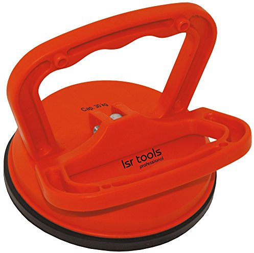 lsr tools Platten-Saugheber, ca. 30kg tragkraft, roter ABS-Kunstoff, für den Transport von Glasplatten, Fenster usw, Profiqualität, Plattenheber,