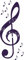 GRAZDesign Wandtattoo Musik Wohnzimmer Jugendzimmer Musikraum | Wandaufkleber Notenschlüßel - 75x30cm / 040 violett