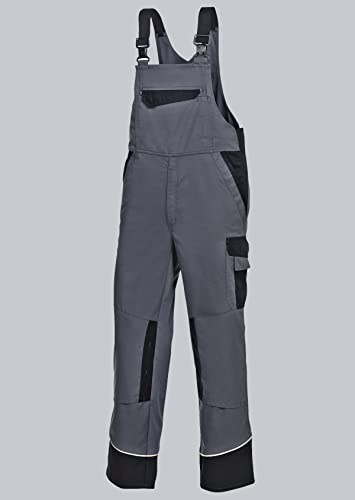 BP 1608-559-53-48n Latzhose, Stretch-Hosenträger mit Clipbefestigungen, 245,00 g/m² Stoffmischung, dunkelgrau/schwarz, 48n