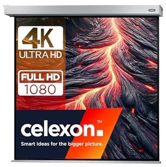 celexon eléctrica Cine en casa- y Negocios -Motor-proyector-Pantalla Incl. Caja de Control y Mando a Distancia Motor Professional Plus -180 x 180 cm - 1:1