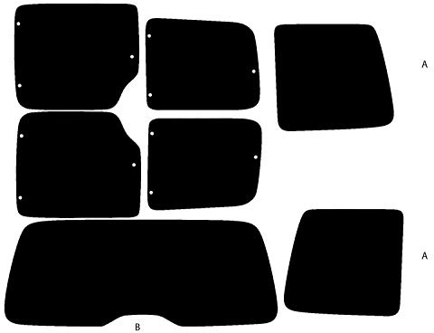 PSSC Pre Cut Rear Car Window Films for Citroen Berlingo MPV 1996 to 2015 50% Light smoke Tint