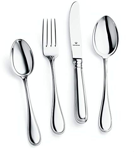 Wilkens 4-teiliges Kinderbesteck Schwedisch Faden – Edelstahl rostfrei – Personalisierbar – Geschenk zur Taufe oder Geburt – Besteckset für Kinder