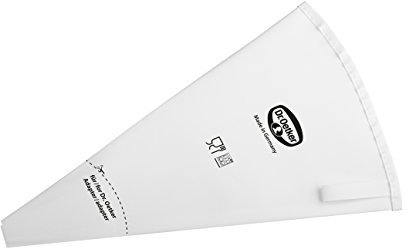 Dr. Oetker Spritzbeutel Baumwolle 28 cm, Spritztüte aus der Tüllen-Manufaktur, Backzubehör zum Dekorieren und Verzieren (Farbe: weiß), Menge: 1 Stück