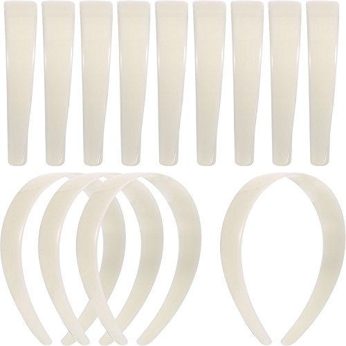Weiße Handwerk Kunststoff Stirnbänder 1 Zoll Plain Keine Zähne DIY Haarbänder Plain Stirnbänder (20 Stücke)