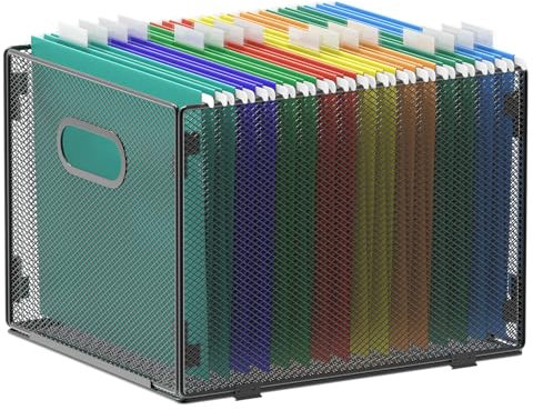 Samstar Hanging File Folder Box, Mesh File Organiser Box Crate Folder Holder, A4 Size