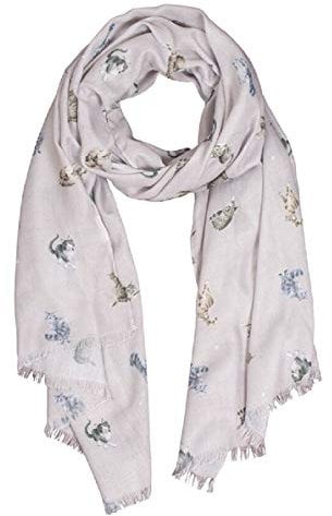 Wrendale Designs Glamour Puss Schal mit Katzenmuster, Grau