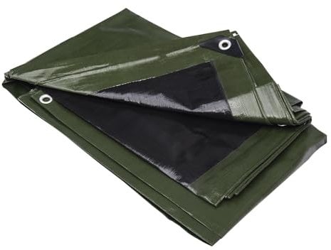WERKA PRO Bâche Multifonctions Noire et Verte 240 g/m2 1,5 x 6 m